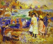 Pierre-Auguste Renoir Children at the Beach at Guernsey, Germany oil painting artist